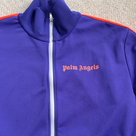 Palm Angels purple Track Jacket with Orange Accents